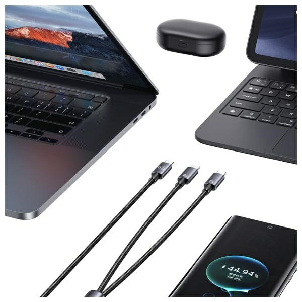 USAMS Kabel 2w1 2xUSB-C 15W 1,2m          Aluminum Alloy Data Cable Sufeng Series SJ740USB101 (US-SJ740)