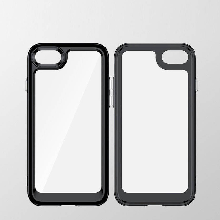 Outer Space Case etui do iPhone SE 2022 / SE 2020 / iPhone 8 / iPhone 7 sztywny pokrowiec z żelową ramką czerwony