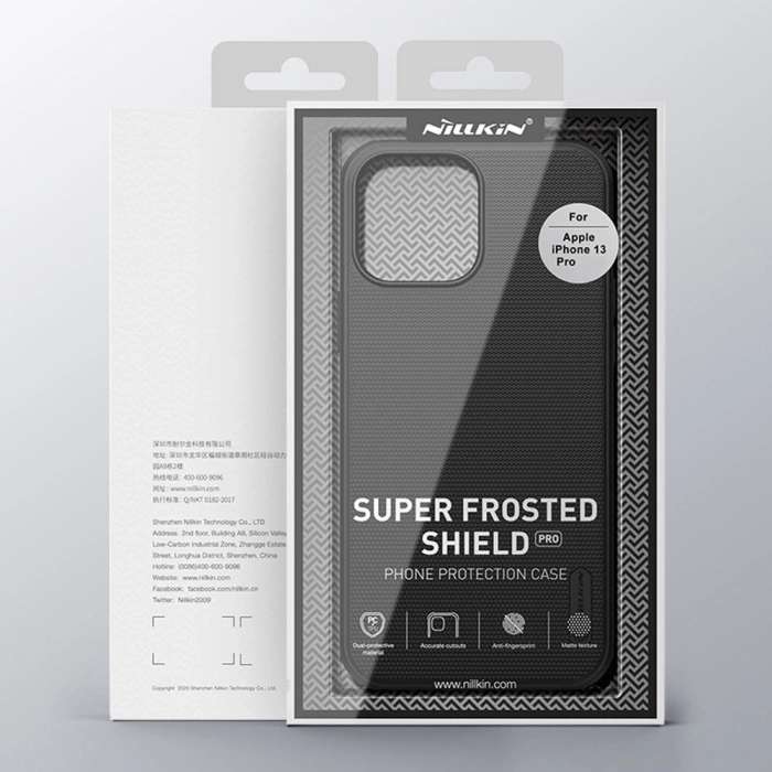 Etui Nillkin Super Frosted Shield wzmocnione etui pokrowiec iPhone 13 Pro czarny