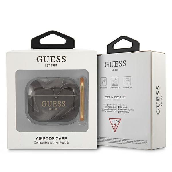 Etui GUESS Apple AirPods 3 Marble Collection Czarny Case
