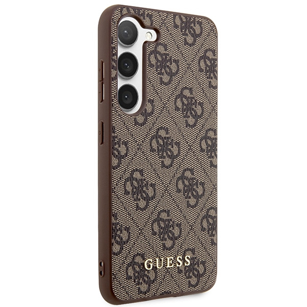 Etui Guess GUHCS23SG4GFBR S23 S911 brązowy/brown hard case 4G Metal Gold Logo Case
