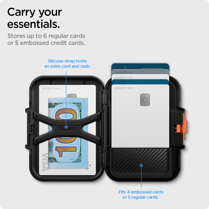 PORTFEL MAGSAFE SPIGEN LOCK FIT UNIWERSALNY CARD HOLDER CZARNY