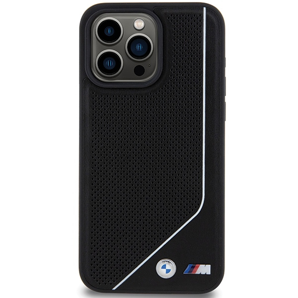 Etui Bmw Bmhmp15l23pucpk Iphone 15 Pro 6.1" Czarny/black Hardcase Perforated Twisted Line Magsafe Case