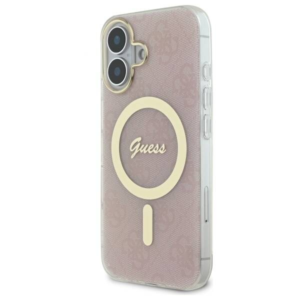 Etui Guess iPhone 16 6.1" różowy/pink hardcase IML 4G MagSafe
