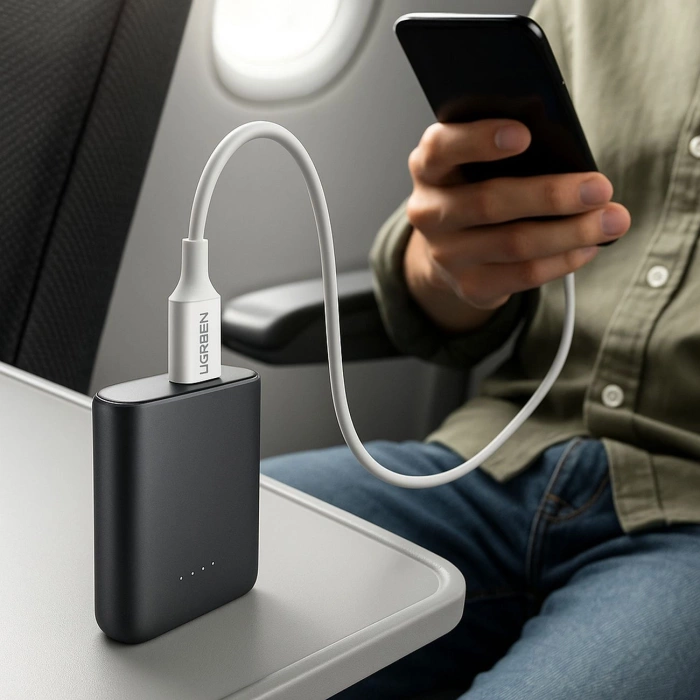 Ugreen kabel przewód USB Typ C (męski) na Typ C (męski) 1 m biały (US300)