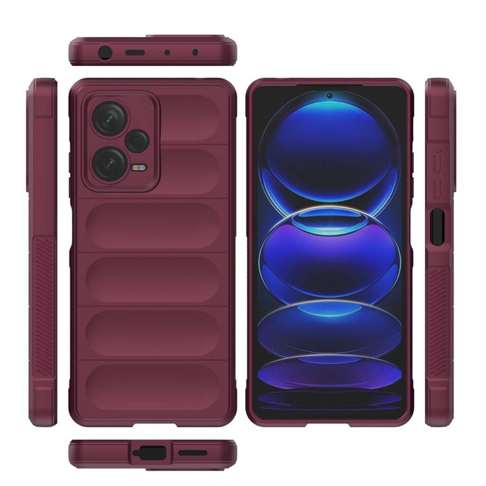 Etui Magic Shield Case etui do Xiaomi Redmi Note 12 Pro+ elastyczny pancerny pokrowiec burgundowe Case
