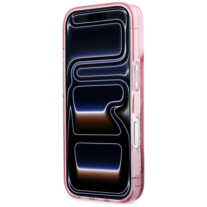 Etui Karl Lagerfeld Liquid Glitter Karl  Script Logo MagSafe do iPhone 17 Pro Max różowy