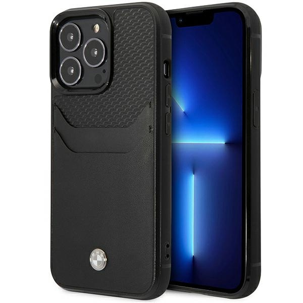 Etui BMW iPhone 14 Pro Max 6,7" czarny/black Leather Card Slot