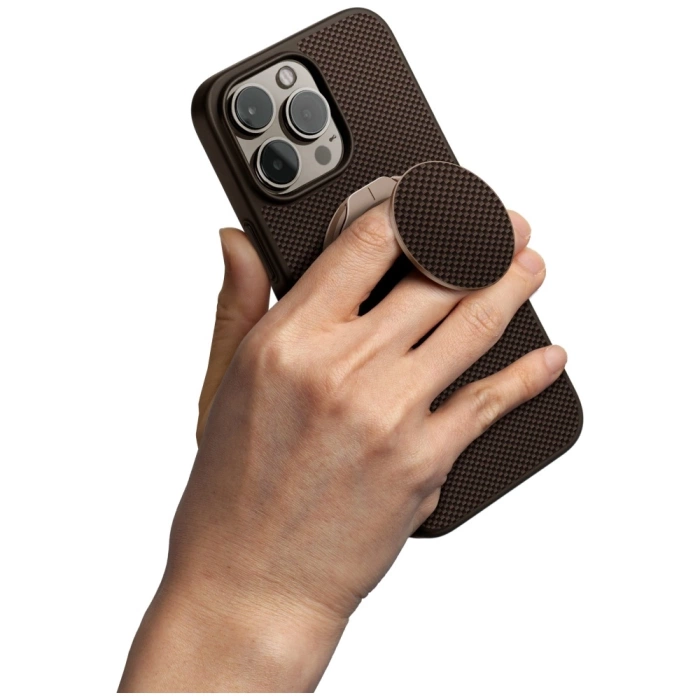 Etui UNIQ Keva Air do iPhone 16 Pro      Magclick Charging GripFit brązowy