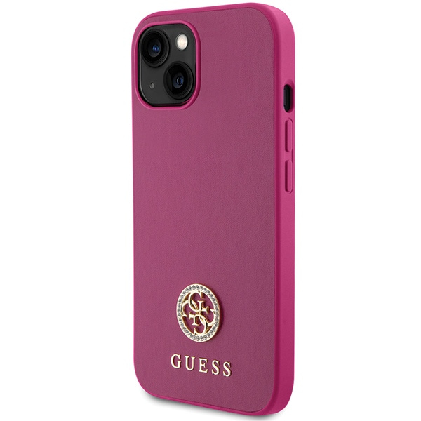 Etui Guess GUHCP15SPS4DGPP iPhone 15 6.1" różowy/pink hardcase Strass Metal Logo