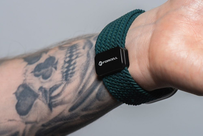 FORCELL F-DESIGN FA02 pasek magnetyczny nylonowy do APPLE Watch 42 / 44 / 45 / 49 mm ciemny zielony