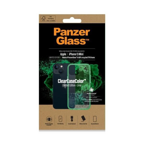 PanzerGlass ClearCase iPhone 13 Mini 5.4" Antibacterial Military grade Lime 0329