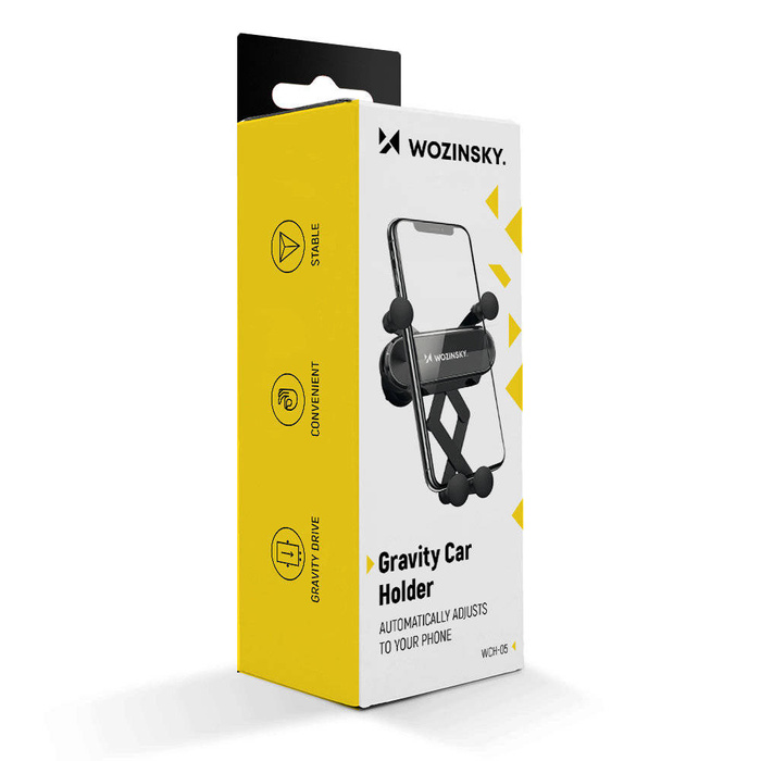 Wozinsky Gravity Car Mount grawitacyjny uchwyt samochodowy na kratkę wentylacyjną nawiew czarny (WCH-05)