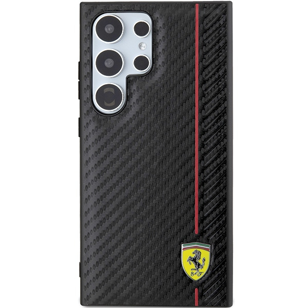 Etui Ferrari FEHCS24LN3DUR Samsung Galaxy S24 Ultra S928 czarny/black hardcase Carbon Printed Line Case