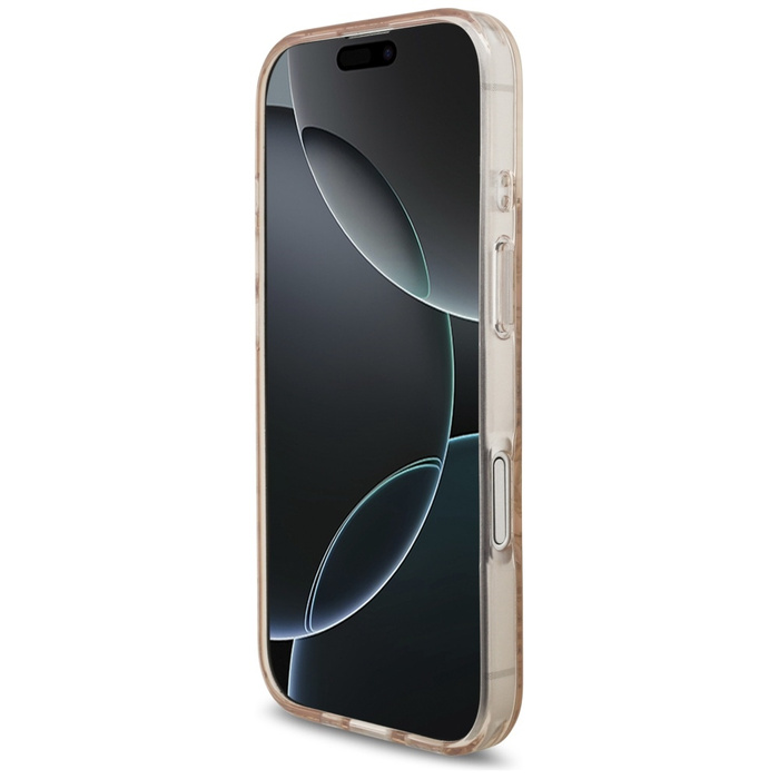 Etui Guess IML Flowers Electro Pearl     Strap MagSafe do iPhone 17 różowy