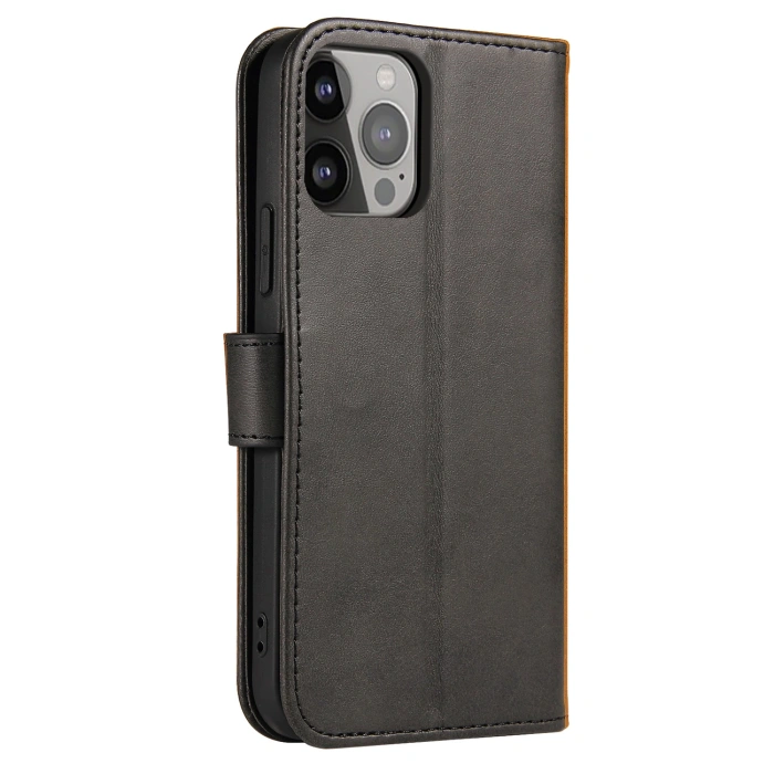 Magnet Case elegancki futerał etui pokrowiec z klapką i funkcją podstawki iPhone 14 Pro czarny