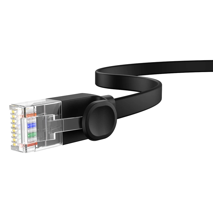 Płaski kabel sieciowy Baseus Ethernet RJ45, Cat.6, 12m (czarny)