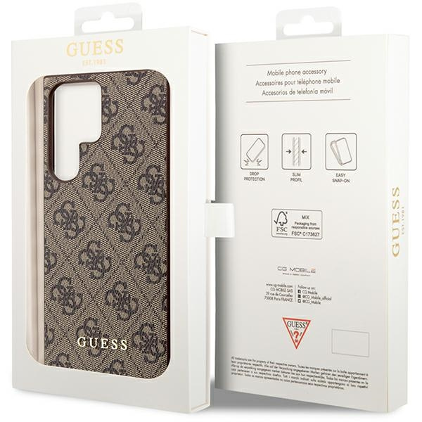 Etui Guess GUHCS23LG4GFBR S23 Ultra S918 brązowy/brown hard case 4G Metal Gold Logo Case