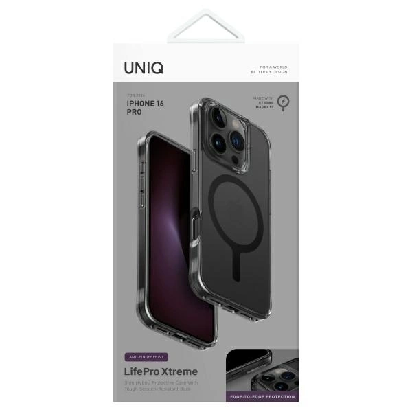 UNIQ etui LifePro Xtreme iPhone 16 Pro 6.3" Magclick Charging szary/smoked