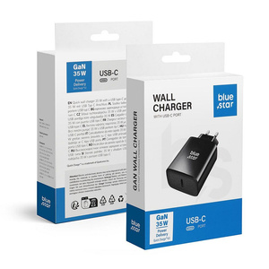 Ładowarka sieciowa do telefonu Blue Star USB C QC4.0 PD 3A 35W TFB-TC-35WPD czarna