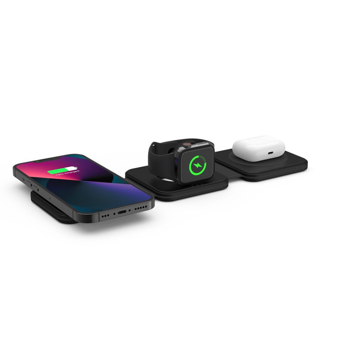 ŁADOWARKA TECH-PROTECT QI15W-A24 3IN1 MAGNETIC MAGSAFE WIRELESS CHARGER BLACK