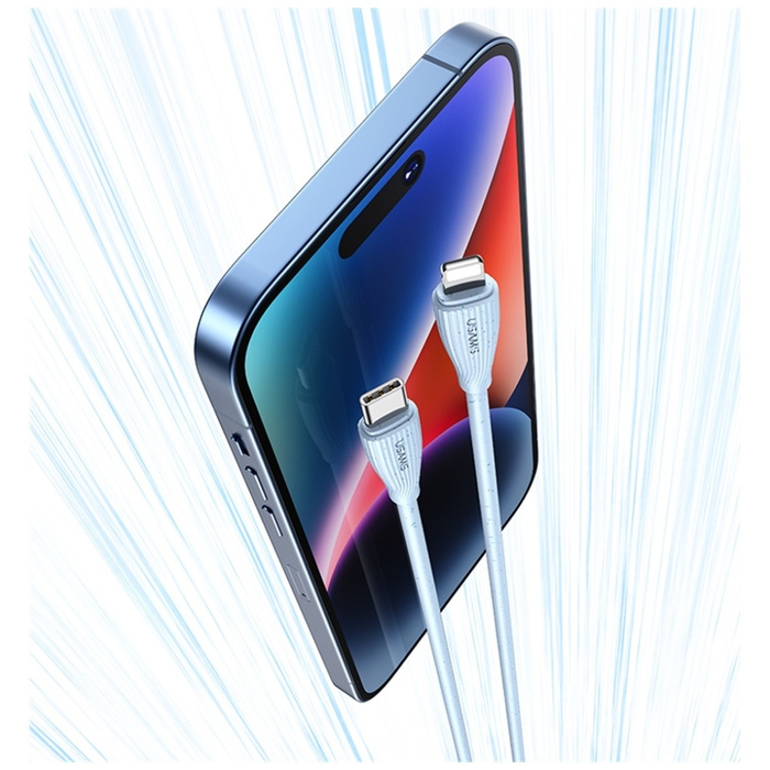 Kabel USAMS Green Series SJ717 30W USB-C do Lightning 1m różowy