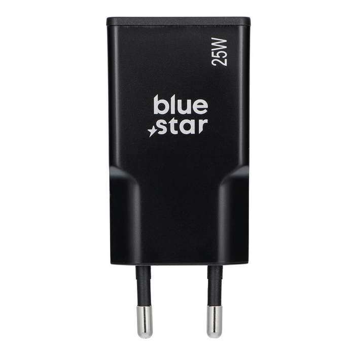 Ładowarka sieciowa do telefonu Blue Star Slim GaN USB C + USB A QC4.0 PD 3A 25W TFK-SC-25WAC czarna