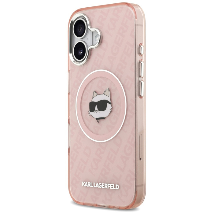 Etui Karl Lagerfeld IML Choupette Head   Logo MagSafe do iPhone 17 różowy