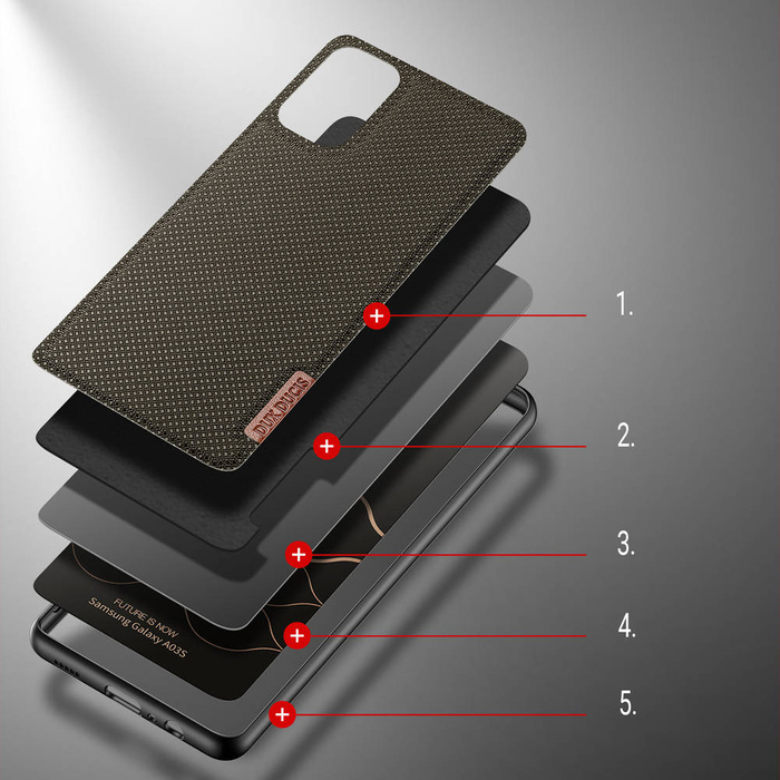 Dux Ducis Fino etui pokrowiec pokryty nylonowym materiałem Samsung Galaxy A03s zielony