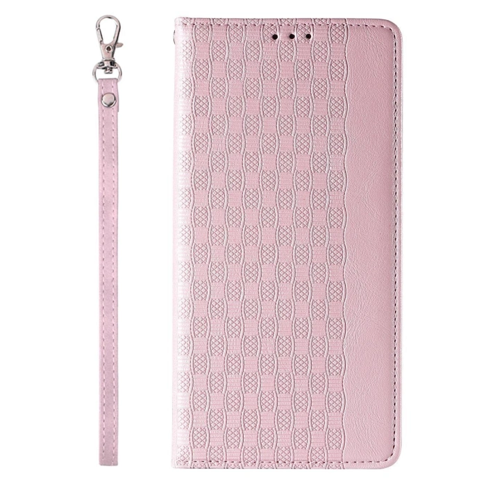 Magnet Strap Case etui Samsung Galaxy S23 pokrowiec z klapką portfel mini smycz podstawka różowe