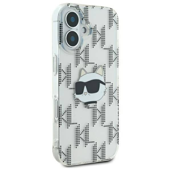 Etui Karl Lagerfeld iPhone 16 6.1" przezroczysty/transparent hardcase IML Choupette Head Electroplated