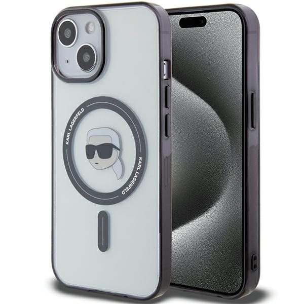 Etui Karl Lagerfeld KLHMP15SHKHNOTK iPhone 15 6.1" transparent hardcase IML Karl`s Head MagSafe Case