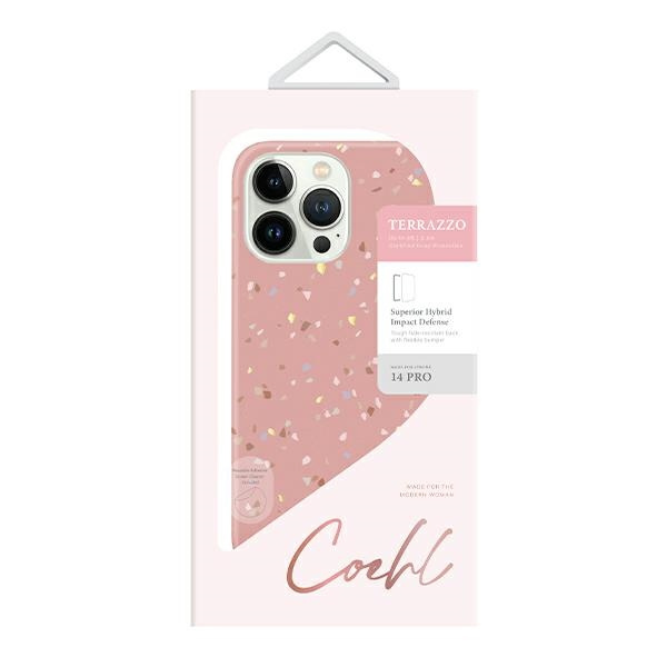 UNIQ etui Coehl Terrazzo iPhone 14 Pro 6,1" różowy/coral pink