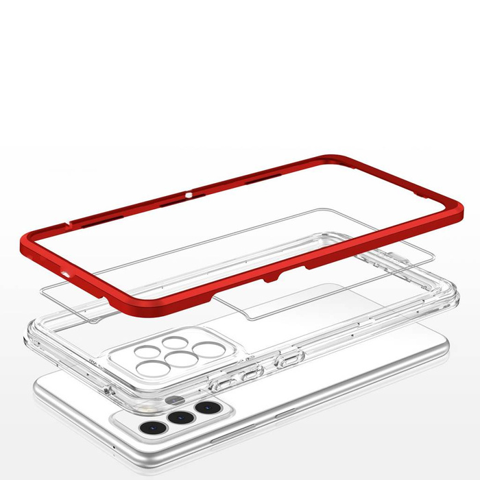 Etui Clear 3in1 etui do Samsung Galaxy A33 5G żelowy pokrowiec z ramką czerwony