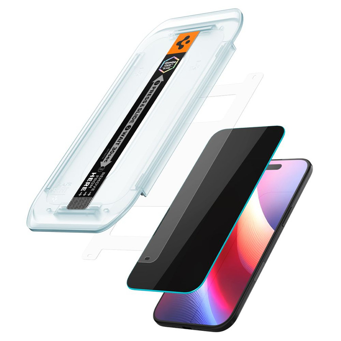SZKŁO PRYWATYZUJĄCE SPIGEN IPHONE 17 AIR GLAS.TR ”EZ FIT” 2-PACK PRIVACY