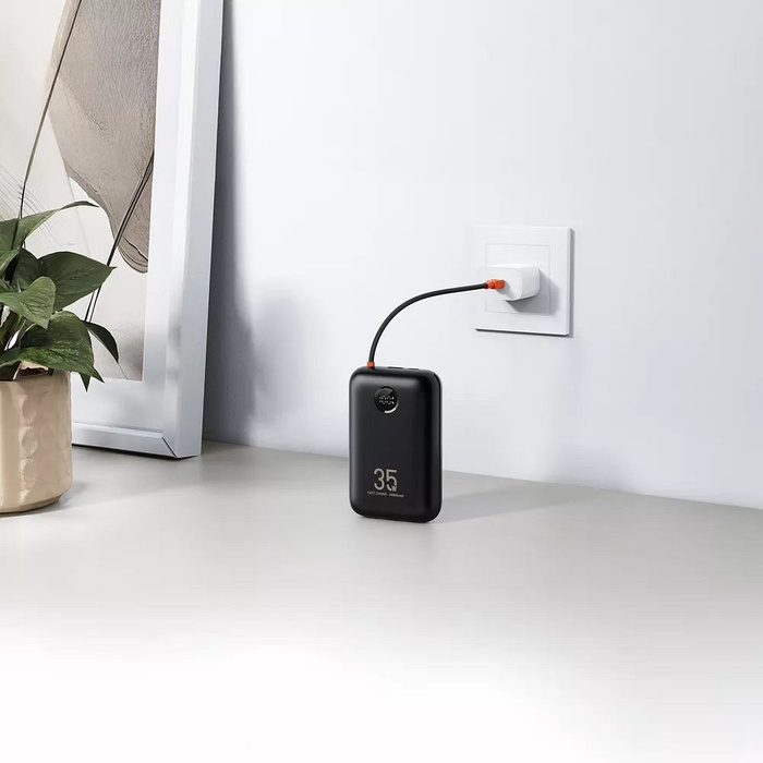 VEGER powerbank 30000 mAh z wbudowanymi kablami Typ C / Lightning PD QC3.0 35W K3 (W3018) czarny