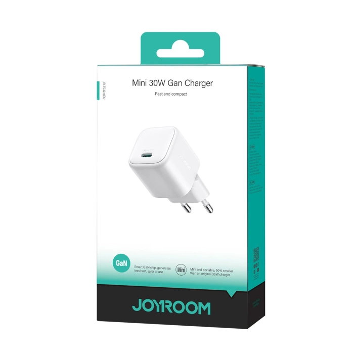 Ładowarka sieciowa Joyroom JR-TCG15 Mini 30W GaN USB-C - biała