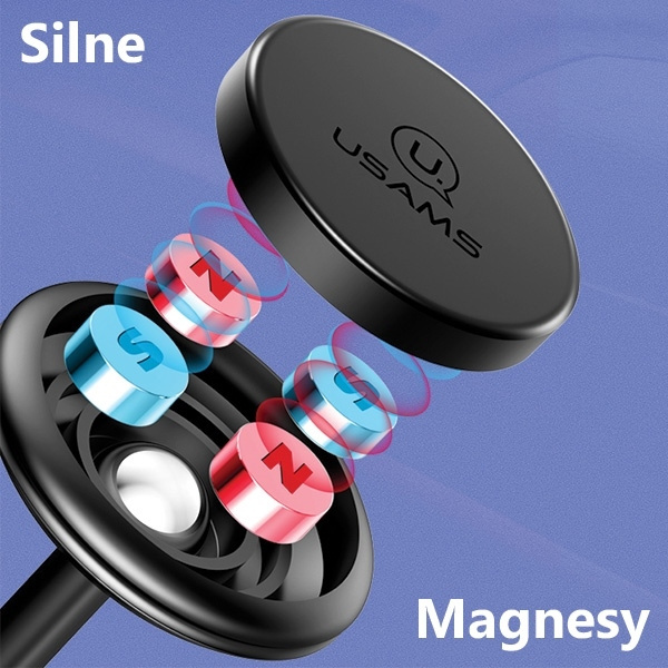 USAMS Uchwyt magnetyczny na kokpit deskę rozdzielczą klejony regulowany stojący czerwony