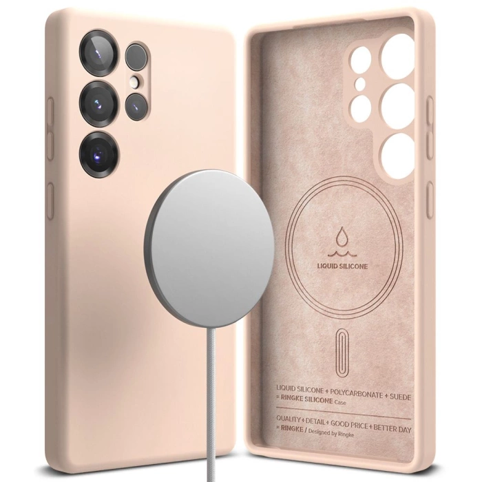 Etui RINGKE SILICONE MAGNETIC MAGSAFE GALAXY S25 ULTRA PINK SAND