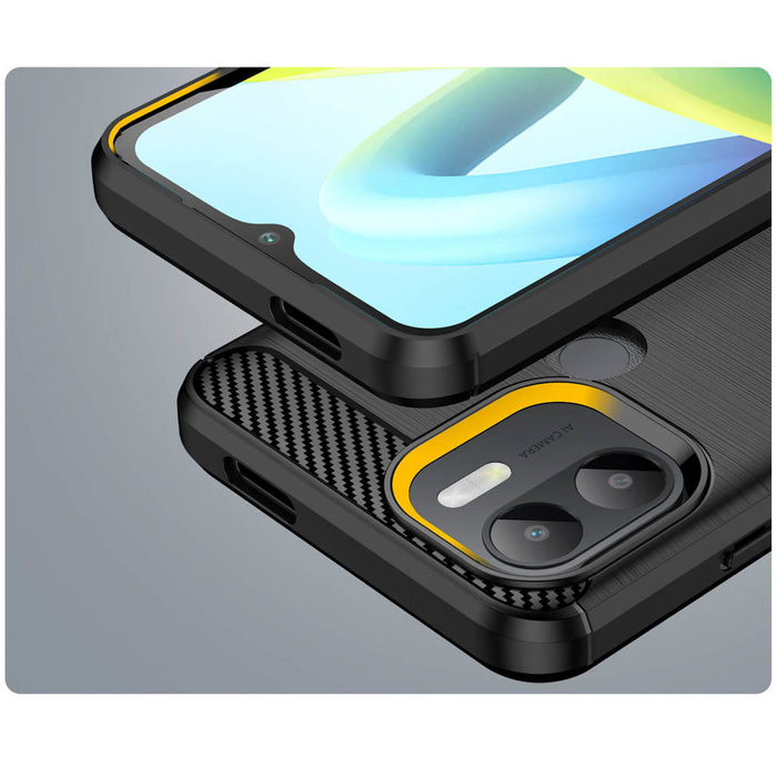 Etui Carbon Case etui do Xiaomi Redmi A1+ elastyczny silikonowy karbonowy pokrowiec czarne Case