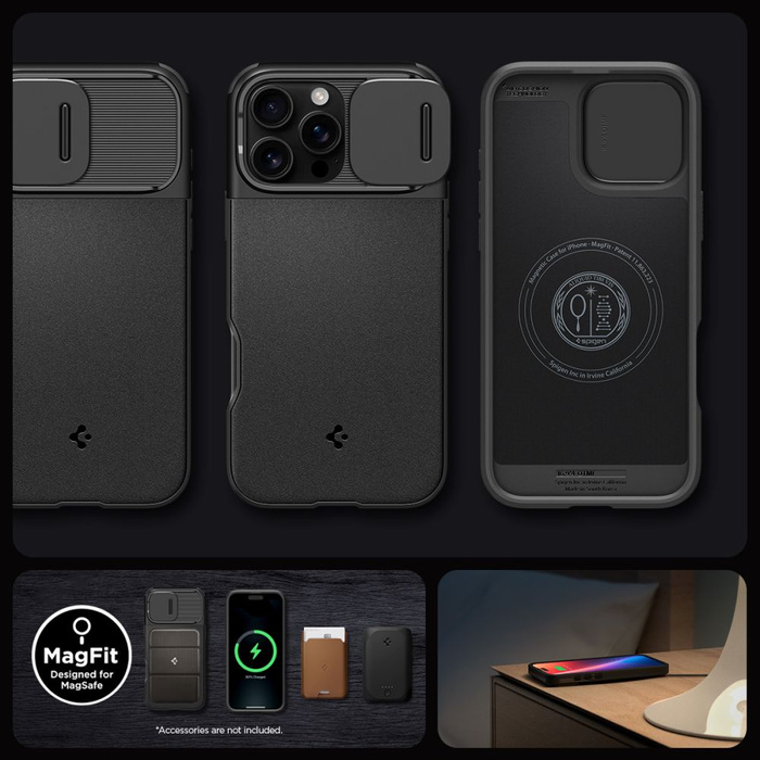 ETUI SPIGEN OPTIK ARMOR MAG MAGSAFE IPHONE 16 PRO MAX BLACK