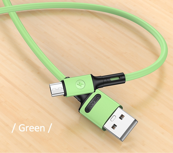 Kabel USAMS MicroUSB Fast Charge 1m Zielony