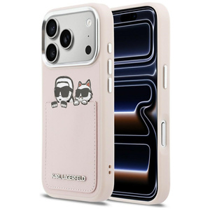 Etui Karl Lagerfeld Karl & Choupette     Print & Pocket do iPhone 17 Pro Max różowy