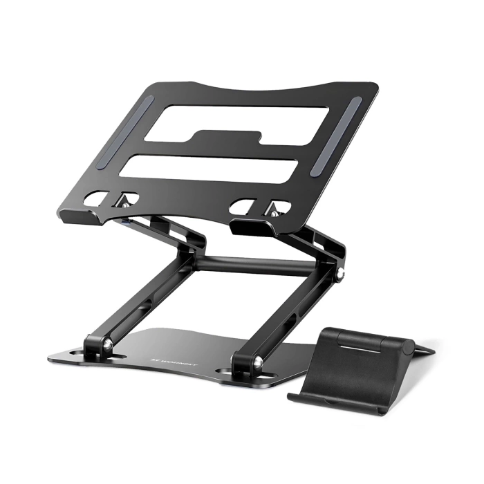 Podstawka pod laptopa Wozinsky WRS-CPY75DSB aluminiowa + Gratis! podstawka do smartfona - czarna