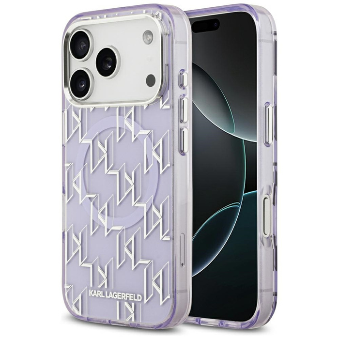 Etui Karl Lagerfeld IML KL Monogram      MagSafe do iPhone 17 Pro fioletowy