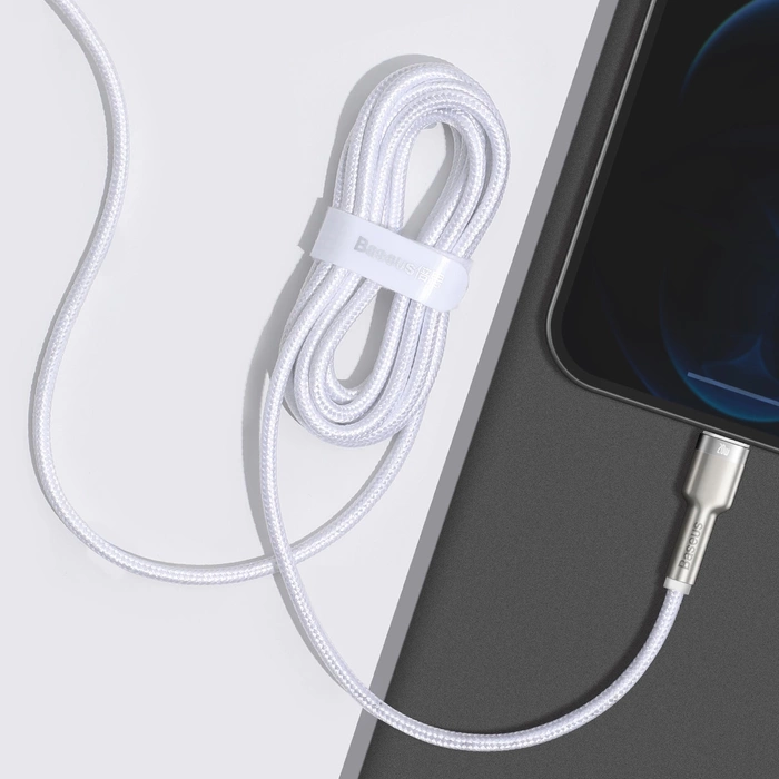 Kabel Baseus Cafule Series Metal Data USB-C / Lightning 20W PD 1 m - biały
