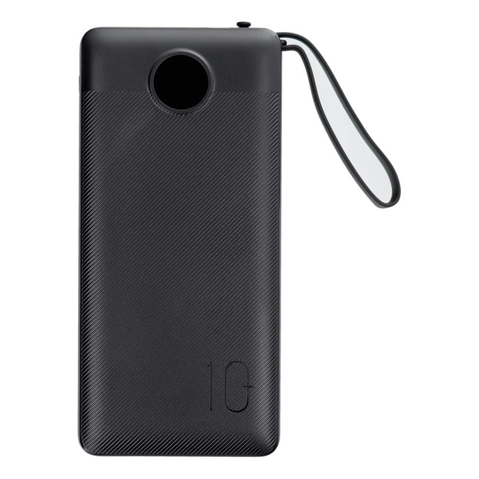 VEGER powerbank 10000 mAh z wbudowanymi kablami Micro USB / Typ C / Lightning C10 (W1116) czarny