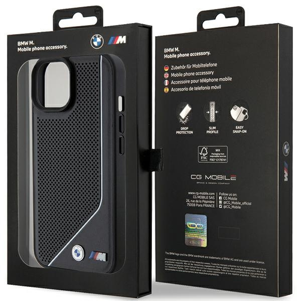 Etui Bmw Bmhmp15s23pucpk Iphone 15 / 14 / 13 6.1" Czarny/black Hardcase Perforated Twisted Line Magsafe Case
