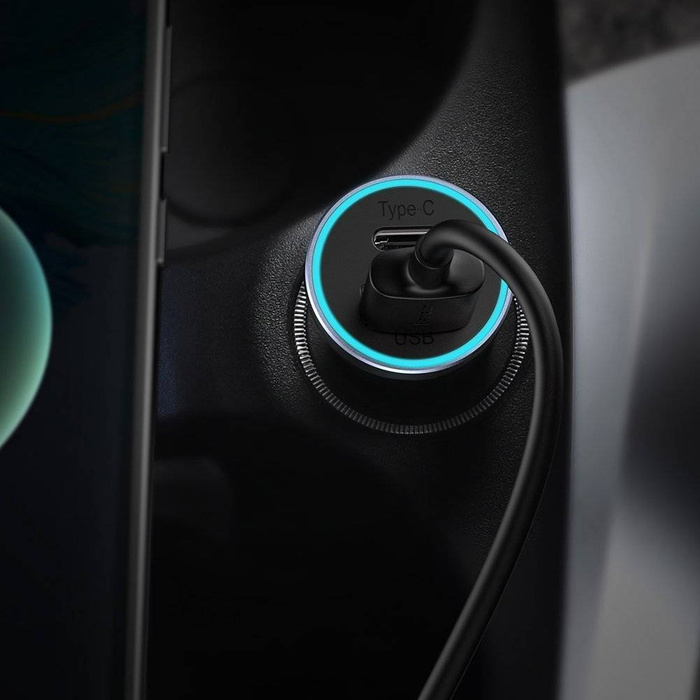 Baseus Golden Contactor Pro szybka ładowarka samochodowa USB Typ C / USB 40 W Power Delivery 3.0 Quick Charge 4 + SCP FCP AFC szary (CCJD-0G)