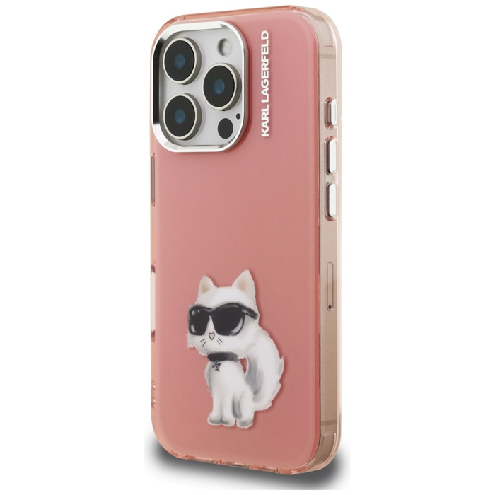 Etui Karl Lagerfeld IML Aquarelle        Choupette & Logo do iPhone 16 Pro różowy